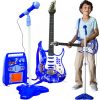 Elektromos játék gitár mikrofonnal, erősítővel - kék
