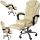 Irodai forgószék lábtartóval, beige ECO bőr Malatec 