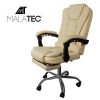 Irodai forgószék lábtartóval, beige ECO bőr Malatec 