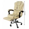 Irodai forgószék lábtartóval, beige ECO bőr Malatec 