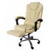 Irodai forgószék lábtartóval, beige ECO bőr Malatec 