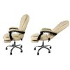 Irodai forgószék lábtartóval, beige ECO bőr Malatec 