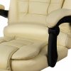 Irodai forgószék lábtartóval, beige ECO bőr Malatec 