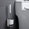 Ruhhy szilikon WC kefe tartóval – fehér/szürke