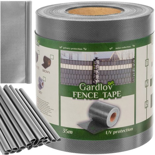Betekintésgátló kerítésszalag 19 cm x 35 m 630g/m2 - Szürke 23704