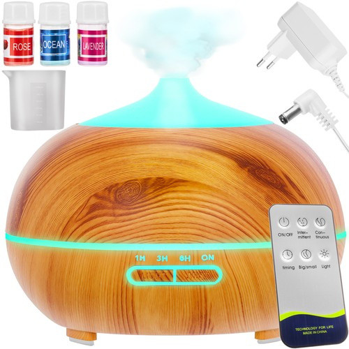 Aroma diffúzor - párásító Led világítással távirányítóval, 400ml LB 23510