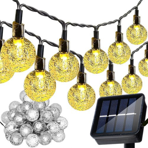 Napelemes kerti fényfüzér gömbök 7m IP65 Gardlov 24008