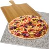 Nagy méretű gránit pizzakő, bambusz pizzalapáttal