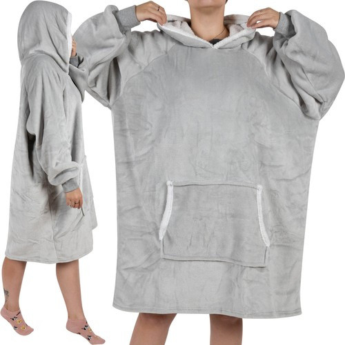 XXL méretű oversize szürke takaró pulóver Ruhhy