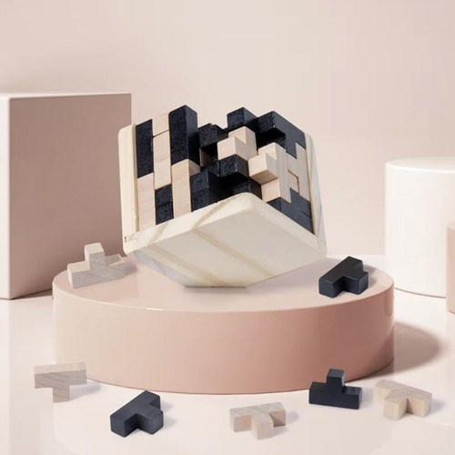 Fából készült 3d logikai puzzle - agytorna