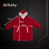 Oversize kapucnis meleg pulóver XXL - bordó Ruhhy