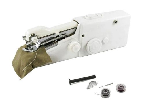 Kézi mini varrógép, Handy Stitch, hordozható és elemes, fehér, tartozékokkal