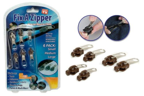 Fix A Zipper 6 db-os univerzális csere cipzárkocsi készlet táskához, kabáthoz, sátorhoz 