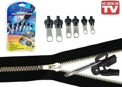 Fix A Zipper 6 db-os univerzális csere cipzárkocsi készlet táskához, kabáthoz, sátorhoz 