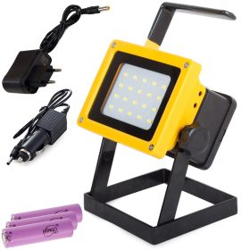   Hordozható led halogén lámpa 20 smd 30w újratölthető akkumulátorral