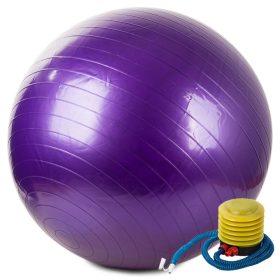   Rehabilitációs és gimnasztikai labda otthoni edzéshez 65 cm, lábpumpával, lila