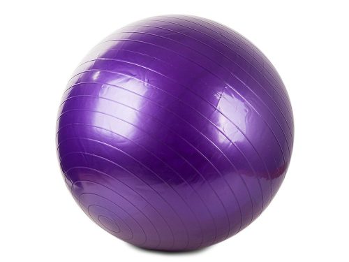Rehabilitációs és gimnasztikai labda otthoni edzéshez 65 cm, lábpumpával, lila
