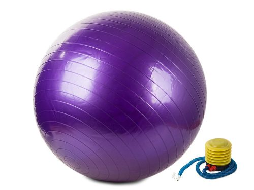 Rehabilitációs és gimnasztikai labda otthoni edzéshez 65 cm, lábpumpával, lila
