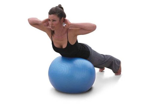 Rehabilitációs és gimnasztikai labda otthoni edzéshez 65 cm, lábpumpával, ezüst