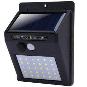   Napelemes kültéri lámpa mozgás és szürkület érzékelővel, 30 LED-es