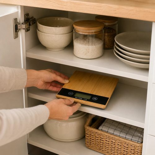 Elektronikus bambusz konyhai mérleg lcd kijelzővel, 5 kg-ig