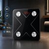 Edzett üveg okos fürdőszoba mérleg bluetooth Lcd kijelzővel, applikációval