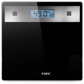   Elektronikus fürdőszoba mérleg LCD kijelző, 180kg teherbírás, fekete