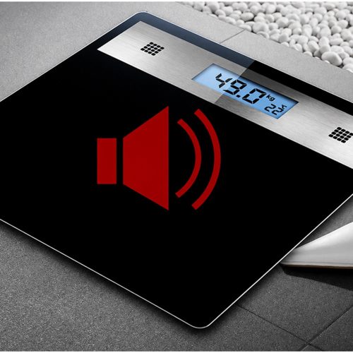 Elektronikus fürdőszoba mérleg LCD kijelző, 180kg teherbírás, fekete