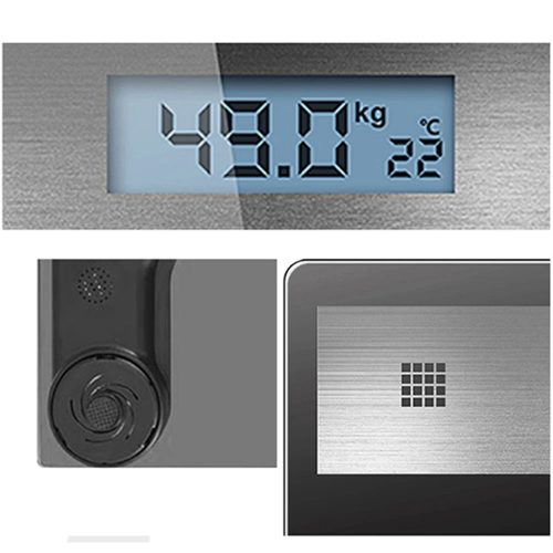 Elektronikus fürdőszoba mérleg LCD kijelző, 180kg teherbírás, fekete