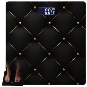   Elektronikus fürdőszobai mérleg 180kg – Elegáns fekete üveg mérleg LCD kijelzővel