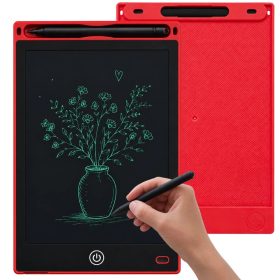   LCD elemes Rajztábla ceruzával, törlés gombbal 8,5", piros