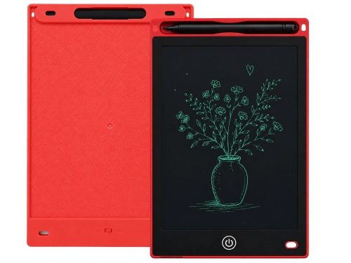 LCD elemes Rajztábla ceruzával, törlés gombbal 8,5", piros