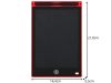 LCD elemes Rajztábla ceruzával, törlés gombbal 8,5", piros