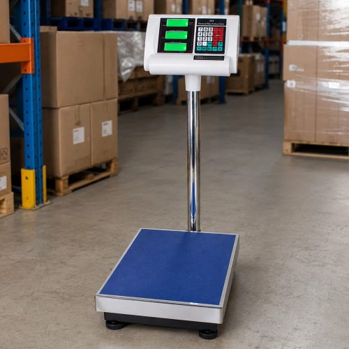 Elektronikus összecsukható platform mérleg 300kg teherbírás, lcd kijelzővel, 8 memória