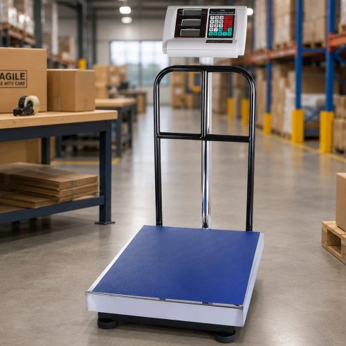 Elektronikus Raktári Mérleg Korláttal 50x40cm alap, 300kg/50g