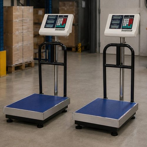 Elektronikus Raktári Mérleg Korláttal 50x40cm alap, 300kg/50g