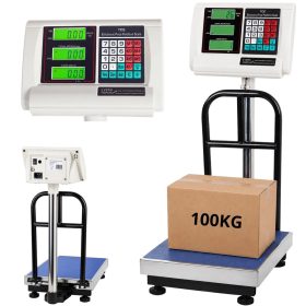   Elektronikus összecsukható platform, raktári mérleg korláttal, lcd kijelzővel, 100kg/20g