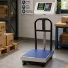 Elektronikus összecsukható platform, raktári mérleg korláttal, lcd kijelzővel, 100kg/20g