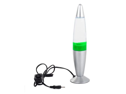 Retro zöld lávalámpa ezüst talppal – 34 cm