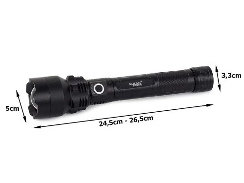 Bailong P59-2-P50 zseblámpa XHP50 LED-del és USB töltéssel