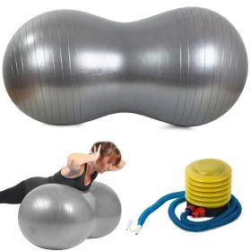 Ezüst gimnasztikai mogyorólabda pumpával, 40 cm
