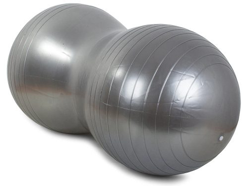 Ezüst gimnasztikai mogyorólabda pumpával, 40 cm