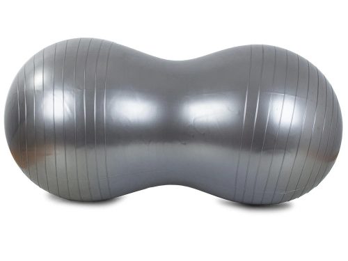 Ezüst gimnasztikai mogyorólabda pumpával, 40 cm