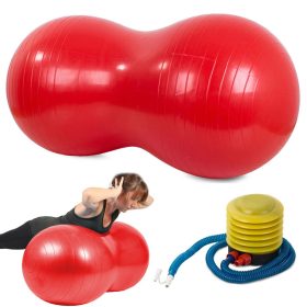 Piros gimnasztikai mogyorólabda pumpával, 40 cm