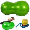 Mogyoró alakú torna- és fitneszlabda pumpával, zöld, 40cm