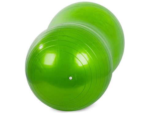 Mogyoró alakú torna- és fitneszlabda pumpával, zöld, 40cm