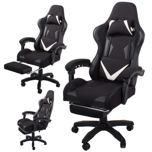 Ergonómikus Gamer forgószék lábtartóval