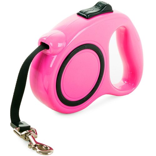 Automata kutyapóráz blokkolóval 5m 15kg - pink