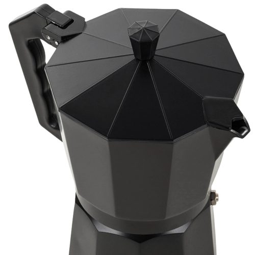 Alumínium 12 személyes kotyogós kávéfőző, 600 ml, fekete