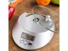 Elektronikus edzett üveg konyhai mérleg 5kg / 1g, óra funkció